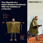 Emergency Poncho And Mylar Blanket Liner - Waterproof  Wind-resistant Outdoor Ra
