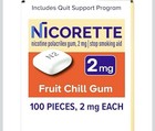 Nicorette Nicotine Gum Stop Smoking Aid  2 Mg  Fruit Chill Flavor - 200 Count