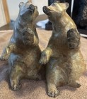 Vintage Cold Painted Bronze Bear Bookends Pair Cabin Rustic Decor