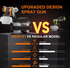 Upgraded Paint Sprayer- 700w Hvlp High Power Spray Paint Gun With 6ft Air Hose