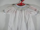 Vintage Smocked Dress Baby Girl White Embroidered