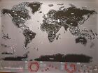 Deluxe Big 32  World Map Traveler Scratch Off Silver -individual Hard Case 