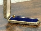 Vintage Antique Victorian 9k Ruby Stick Hat Pin In Original Blue Velvet Box