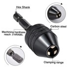 Quick Change Keyless Drill Bit Chuck Hex Shank Adapter Converter Tool