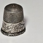 Antique Simons Bros  Sterling Silver Thimble Pa German Pair Of Birds Circa 1920s