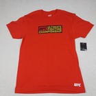 Nwt Ufc Men s T-shirt Size M Red 2 Sided Graphic Print Logo Glove Short Sleeve