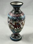 Antique Enamel Family Desert Camels Brass Hand Painted Islamic 3    Vase Rare