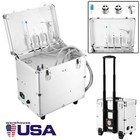 Dental Turbine Unit Mobile Cart  Air Compressor Suction 4 Hole chair Adjustable