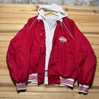 Vintage 90s Coca-cola Promo Full Zip Lined Graphic Hooded Bomber Jacket - Large