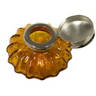 3  Amber Swirl Thick Glass Inkwell With Ink- Antique Vintage Style