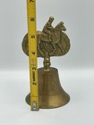 Vintage Brass Hand Bell Horse jockey lucky Horse Shoe Equine Riding