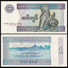 Myanmar   Burma 1000pcs X 1 Kyat Nd Banknote P-69 1996          Unc Free Shipping