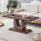 Mdf Coffee Table Walnut Dark Brown Rectangular Modern Minimalist Side End Table