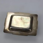 Miniature Antique Sterling Silver   White Jade Dresser Tray C1900