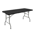 6ft Plastic Folding Table - Ideal For Indoor outdoor Dining   Party Use Black