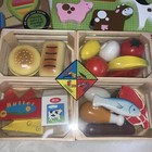 Lot Melissa And Doug Food Groups Wooden Pieces And Crates Play Set Puzzles New