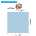 20 Sheets Flower Wrapping Paper With Ribbon 22 8  X 22 8  Sky Blue gold