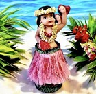 Hula Girl Dancer Hawaii Aloha Bobble Nodder Grass Skirt Flower Lei