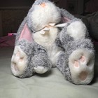 Vintage Russ Berrie Bouncy Bunnie Grey White Rabbit Plush Stuffed Animal