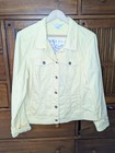 Christopher   Banks Womens Yellow Jacket L Embroidered Back Button Pockets