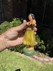 Vintage 1950s Chalkware Hawaiian Hula Girl Dashboard Nodder Bobblehead 7 3 4 