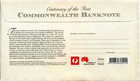 2013 Centenary Of The First Commonwealth Banknote - Fdc Miniature Sheet
