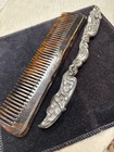 Antq Art Nouveau Sterling Silvr Simons Bros Hair Comb Maiden Mermaid Lily Pond 1
