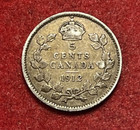 Canada 5 Cents 1912 Silver Coin Km 22 T9774