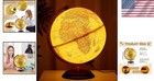 Illuminated 13   World Map Globe With Wood Base - Learn Geography In Style