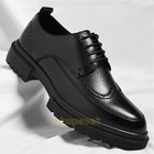 Wing Tip Men s Faux Leather Dress Shoes Round Toe Brogue Lace Up Formal Fashion
