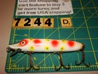 V7244 D Heddon Strawberry Spot Color Wooden Vamp Fishing Lure