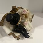 Vintage 1970 Wilton Wedding Bride   Groom Couple On Couch Cake Topper