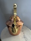 Copper Teapot - Vintage Decorative Small Portuguese Wood Handle Brass Targu R 92