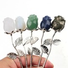 Natural Rose Flowers Stone Crystal Carved Gemstone Valentine s Day Wedding Gifts