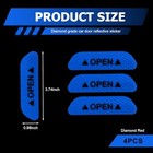 4pcs Car Door Open Warning Stickers  Reflective Auto Safety Prompt Decals  Blue