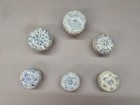 6 Antique Vietnamese Hoi An Hoard Blue   White Decorated Lidded Ceramic Pots