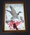 Vintage Miller High Life Duck Bar Mirror Beer Sign Wisconsin Sportsman Series
