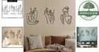 Metal Wall Art Decor Set Of 3  Abstract Line Drawings For Home Decoration