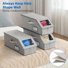 1 2x Stackable Hat Storage Organizer For Baseball Caps 24 Caps Hat Box With Lid