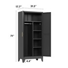 Metal Armoire Wardrobe Closet With Hanging Rod 71   Metal Wardrobe Cabinet