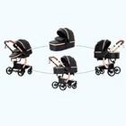 2 In 1 Convertible Baby Stroller Infant Bassinet Stroller Pram Carriage Black