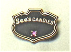      See s Candies Co  10k Candy Employee Service Award Advertising Tie lapel Pin