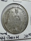 1844-pasco M Peru 4 Reales Silver Coin Cleaned  without Fineness 