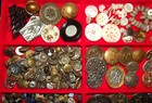 Large Lot Of Victorian Buttons  Metal And Glass Variety Of Very Nice Buttons