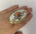 2 Vintage Mirror Ring Lipstick Holder Floral Gold Tone Unused