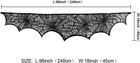Halloween Decoration Black Lace Spiderweb Fireplace Mantle Scarf Cover Festive P