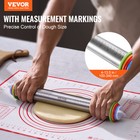 Vevor Adjustable Rolling Pin Stainless Steel With Thickness Rings And Baking Mat