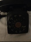 Vintage Black Rotary Dial Telephone With Adapter  502 Area Code  Louisville ky