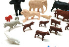 Lot Vintage Marx   Misc  Plastic Farm Zoo Animals Lion Gorilla Chickens Goat Etc