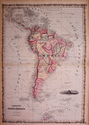Antique 1860 Map Of South America Including Patagonia By Johnson   Browning